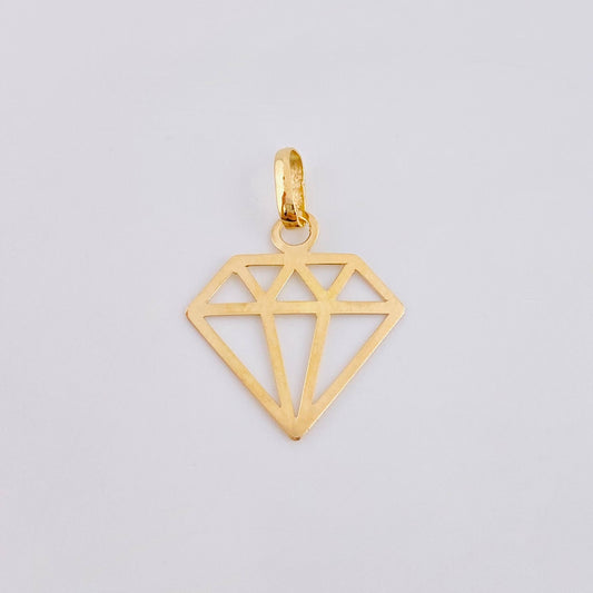 Dije Silueta Diamante 0.4gr / 3/4 in / Oro Amarillo 18K