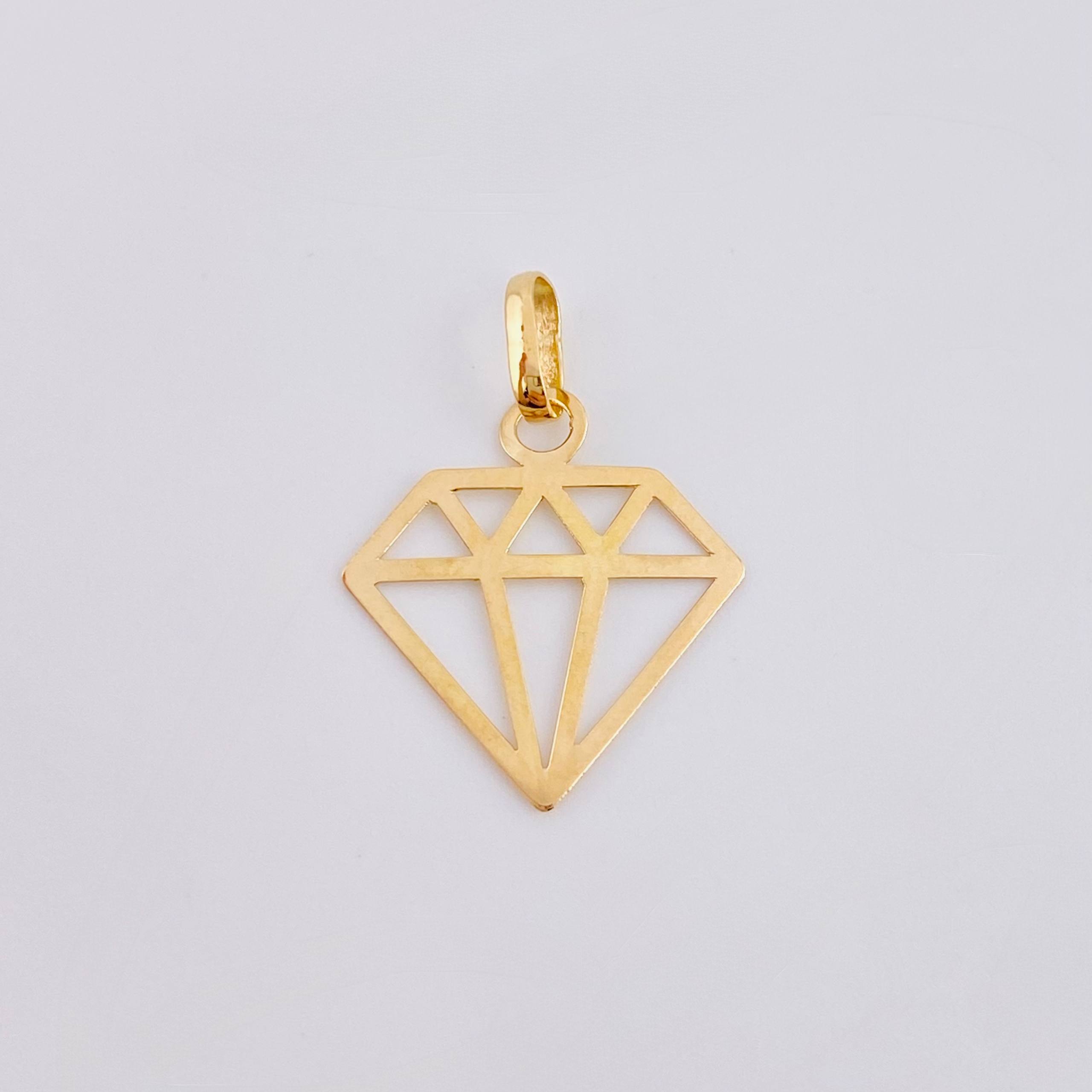 Dije Diamante Silueta 0.55 g / 3/4 in Oro Amarillo 18K