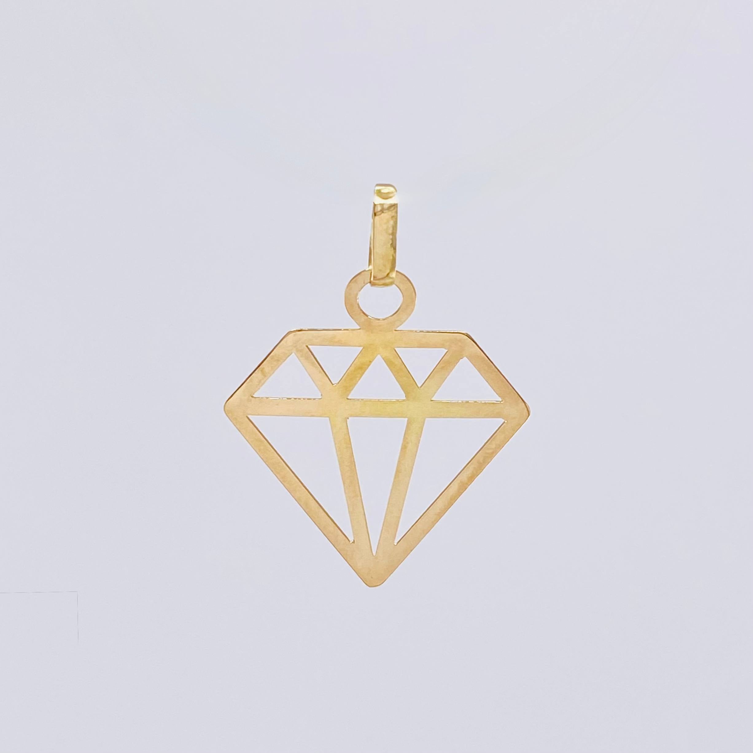 Dije Silueta Diamante 0.6gr / 1 in / Oro Amarillo 18K ©