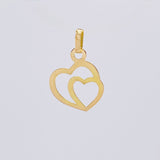 Dije Doble Corazón 0.45 g / 3/4 in Oro Amarillo 18K