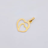 Dije Doble Corazón 0.45 g / 3/4 in Oro Amarillo 18K
