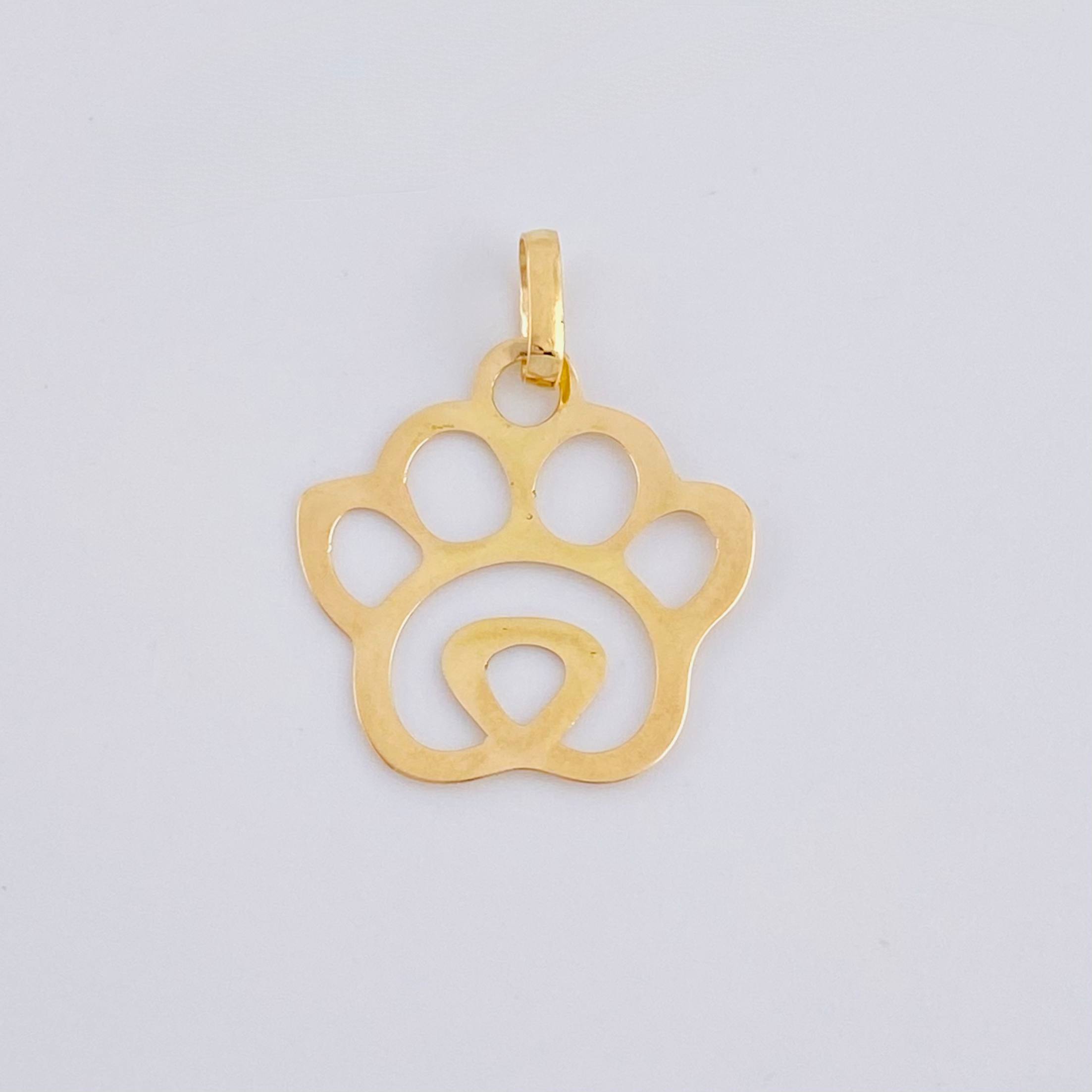 Dije Huella Silueta 0.5gr / 3/4 in / Oro Amarillo 18K