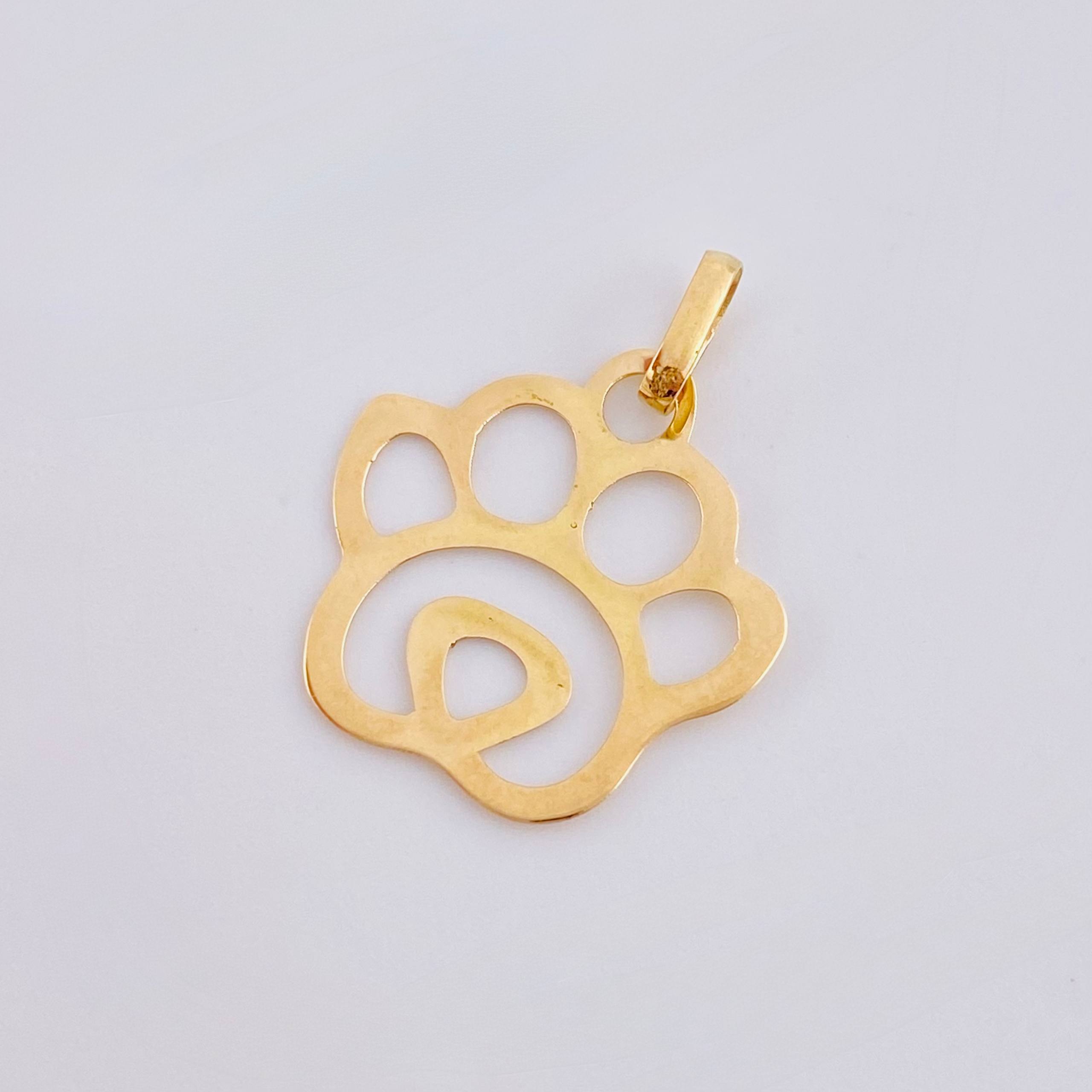Dije Huella Silueta 0.5gr / 3/4 in / Oro Amarillo 18K *
