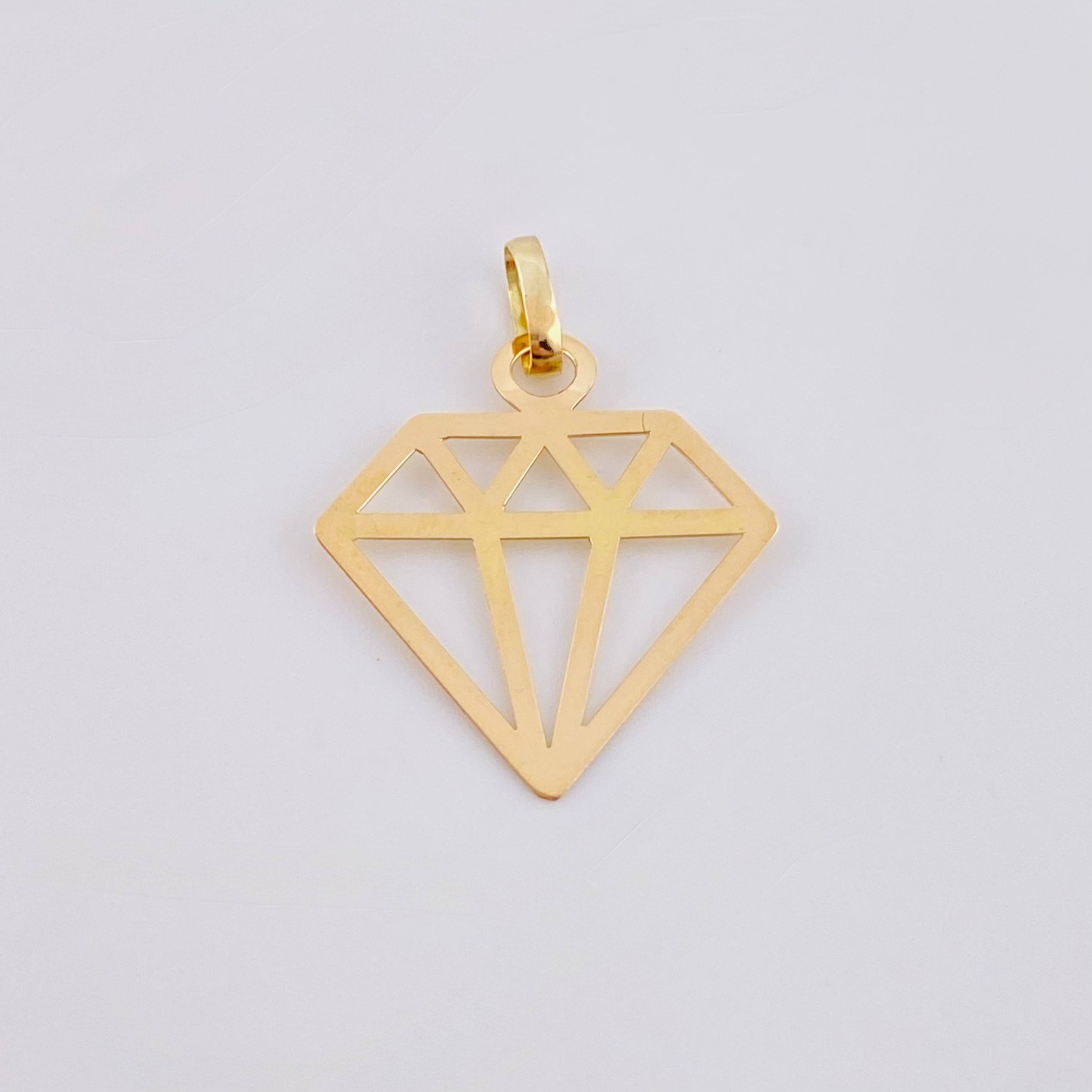 Dije Silueta Diamante 0.6gr / 1 in / Oro Amarillo 18K