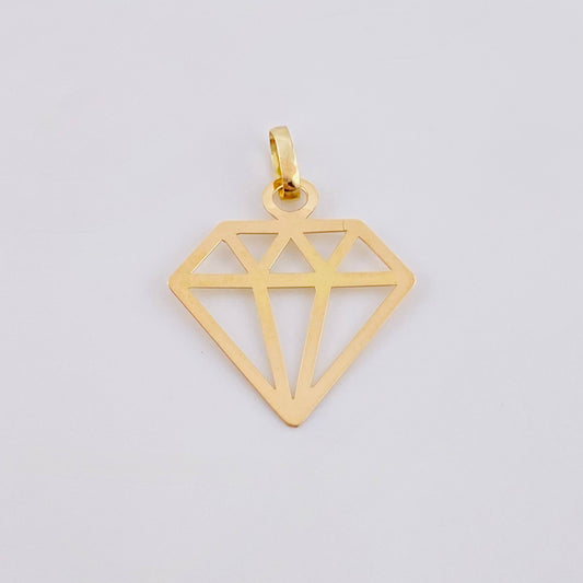Dije Silueta Diamante 0.6gr / 1 in / Oro Amarillo 18K