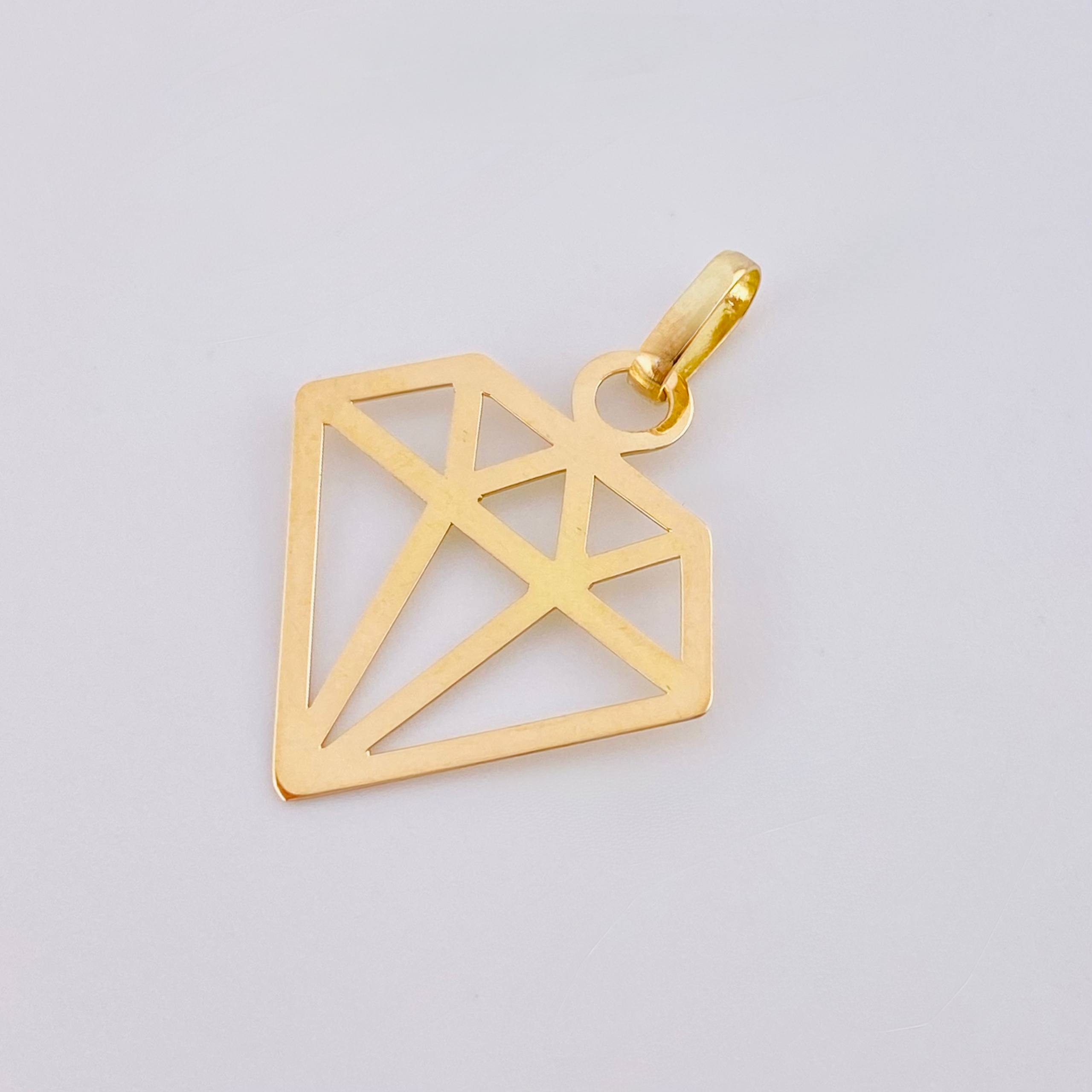 Dije Silueta Diamante 0.6gr / 1 in / Oro Amarillo 18K