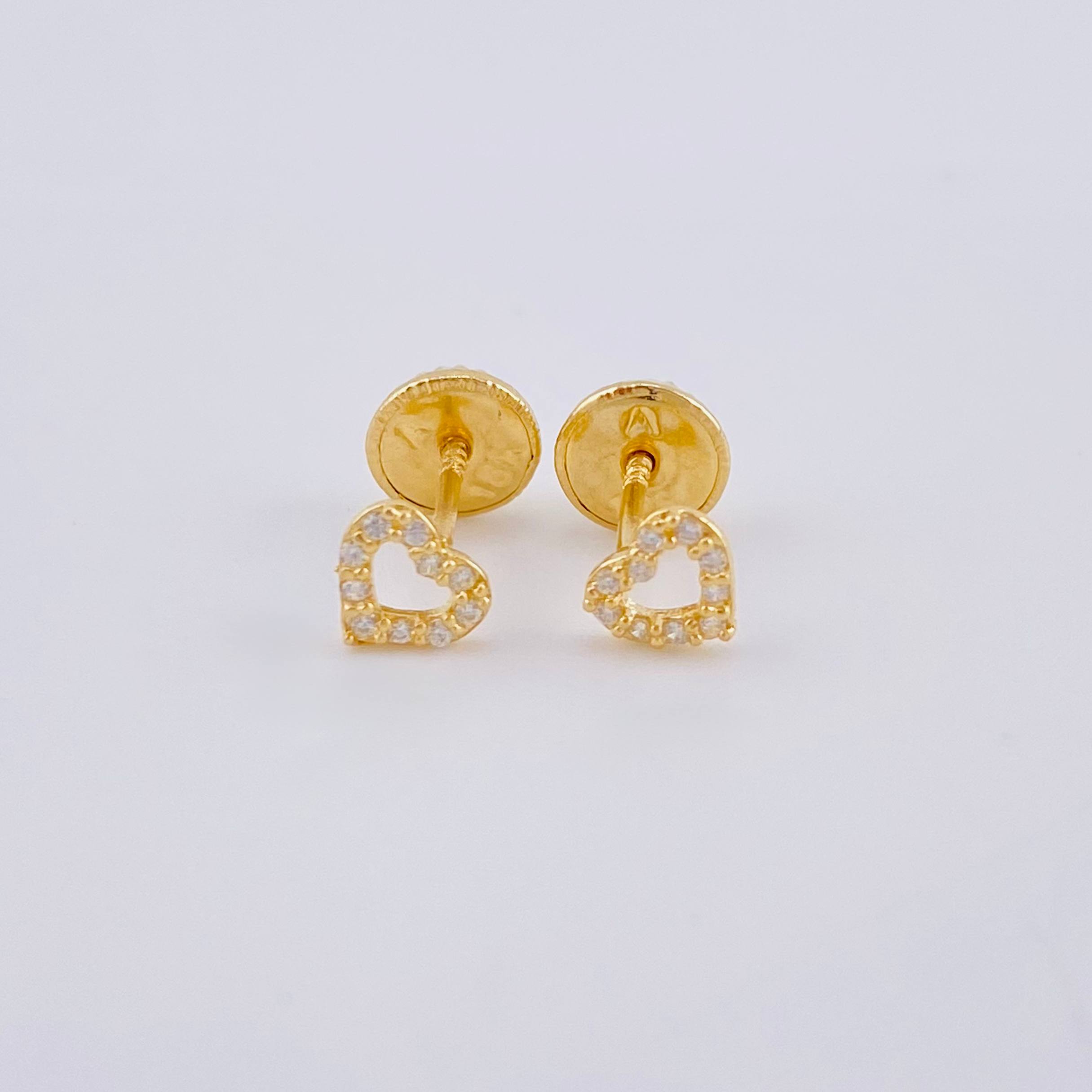 Topos Silueta Corazon 0.5gr / 4.3mm Oro Amarillo 18K