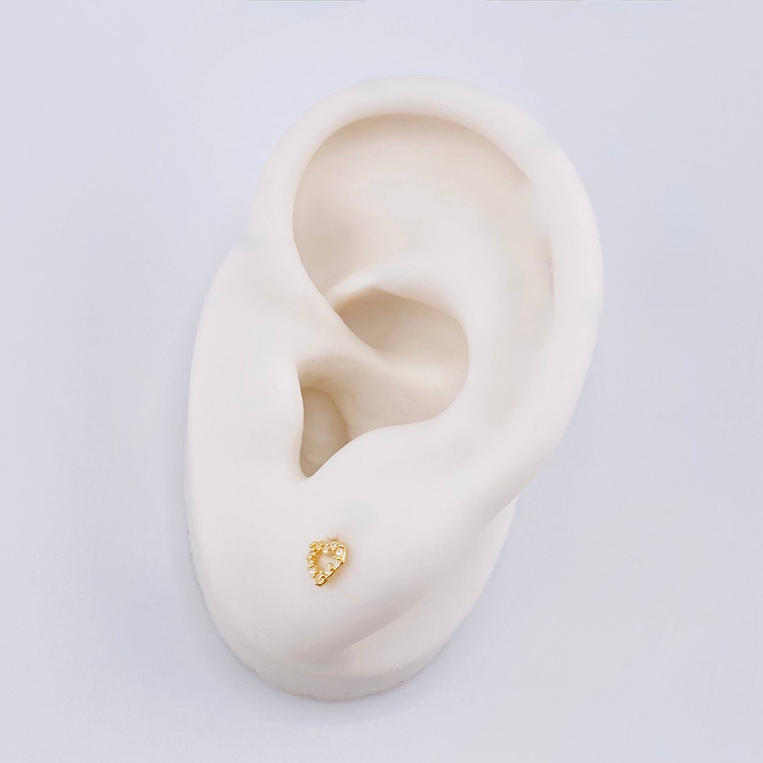 Topos Silueta Corazon 0.5gr / 4.3mm Oro Amarillo 18K