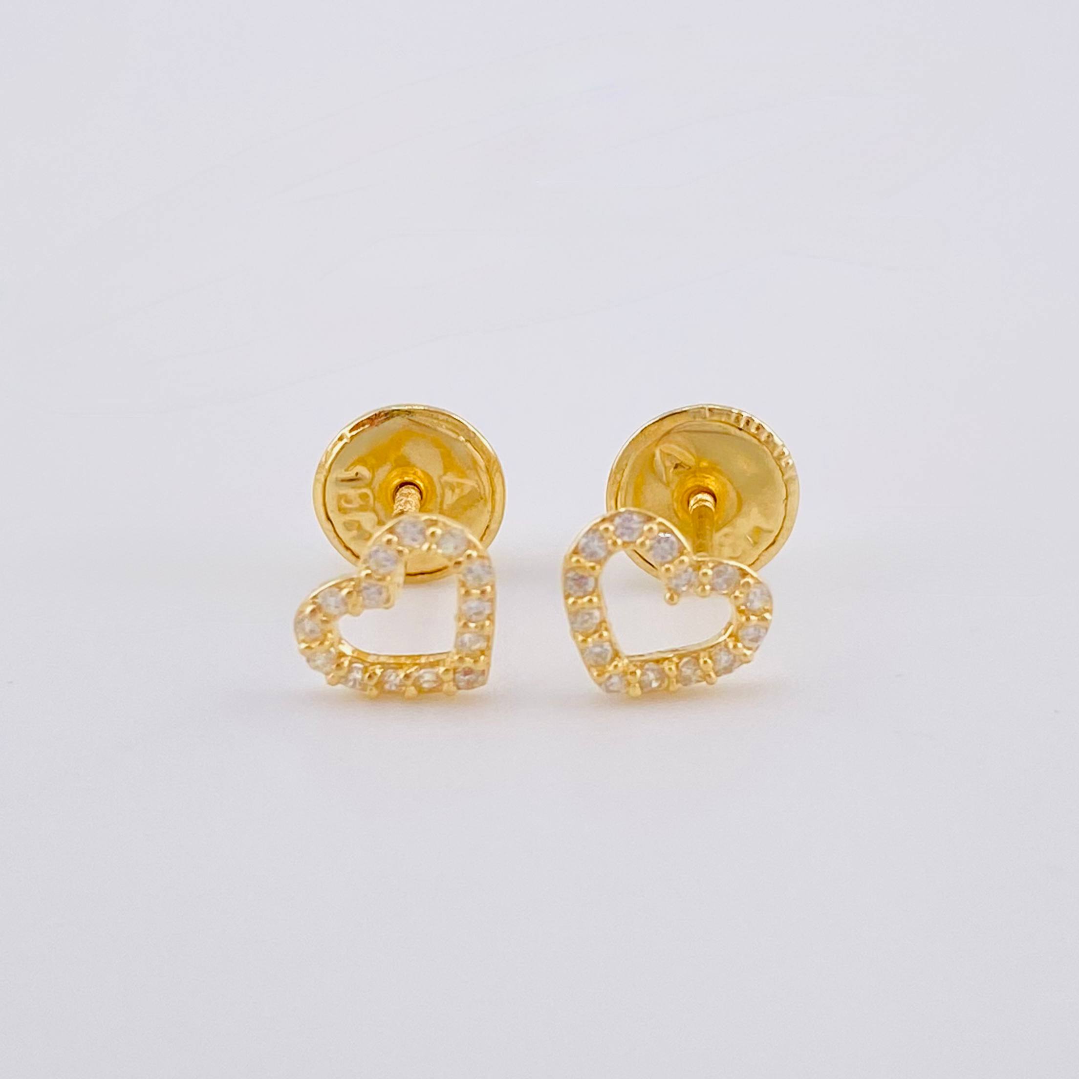 Topos Corazon Silueta Tupida 0.55 g / in / 4.8 mm Oro Amarillo 18K