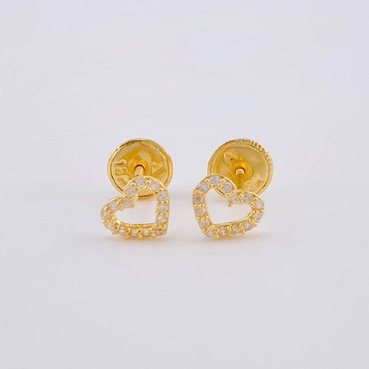 Stud Earrings Heart Dense Silhouette 0.55 g / in / 4.8 mm Yellow Gold 18K