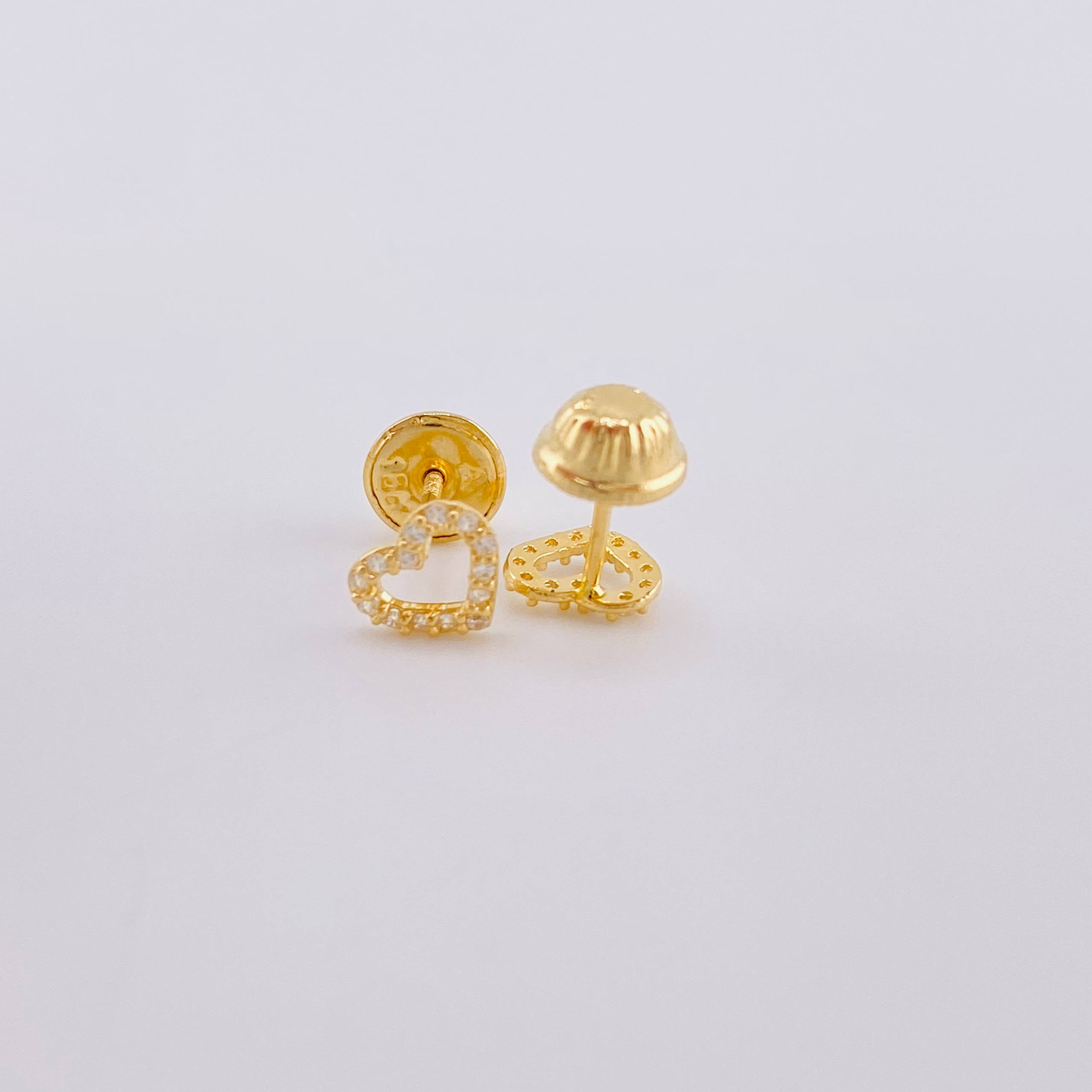 Topos Corazon Silueta Tupida 0.55 g / in / 4.8 mm Oro Amarillo 18K