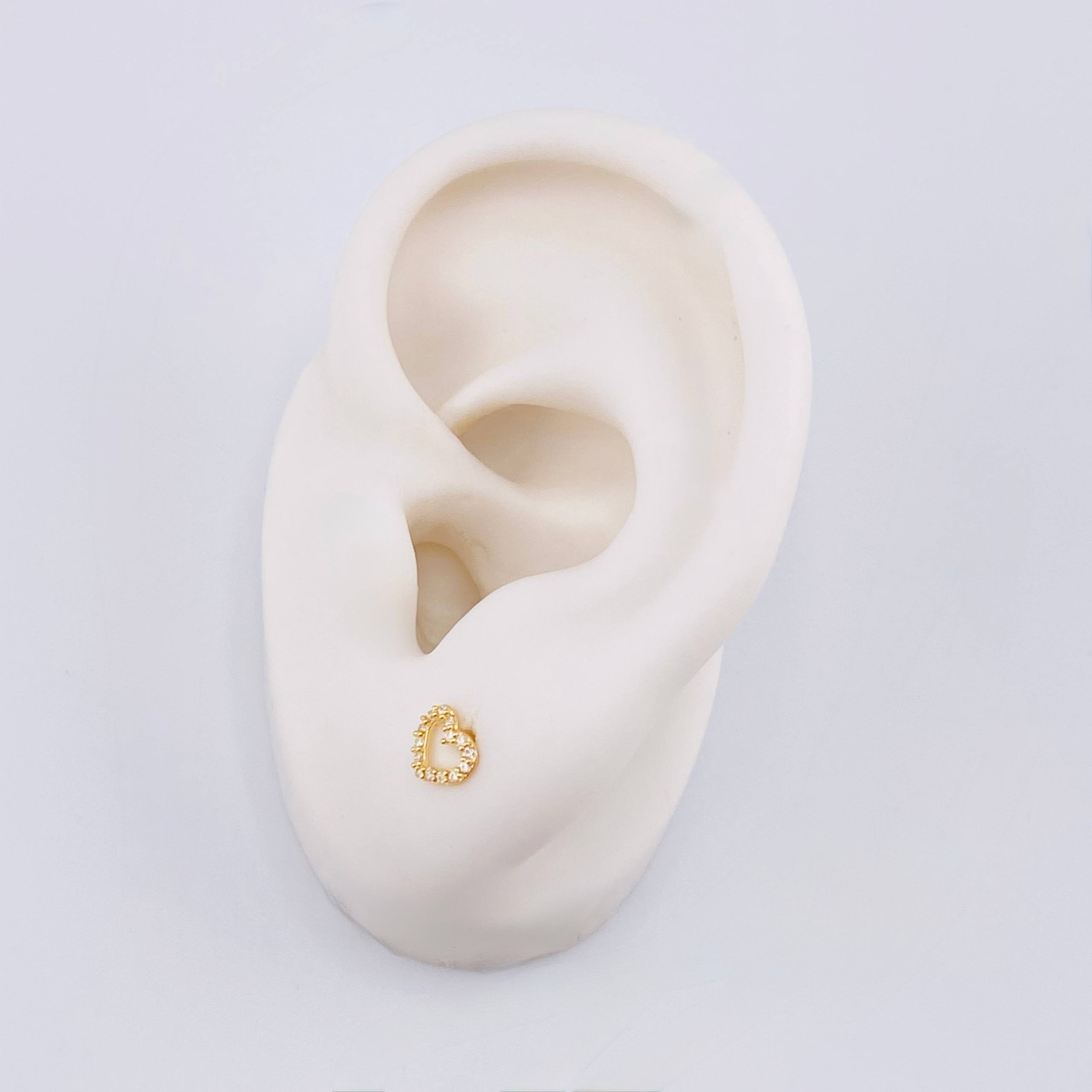 Topos Corazon Silueta Tupida 0.55 g / in / 4.8 mm Oro Amarillo 18K