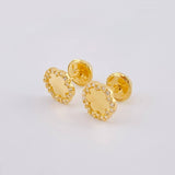 Topos Flor Refractante 0.9gr / 7.6mm Oro Amarillo 18K