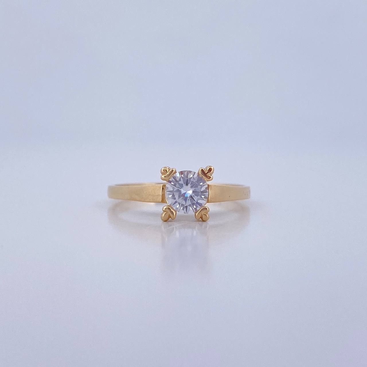 Anillo Solitario Puente 2.2gr / T6 1/4 / Oro 18K &