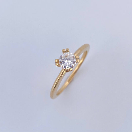 Anillo Solitario 2.9gr / T6 3/4 / Oro 18K &