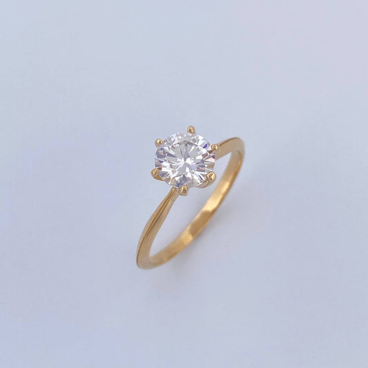 Anillo Solitario Clasico 1.85gr / T7 / Oro 18K &