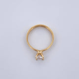 Anillo Solitario Clasico Base 2.3gr / T5 / Oro 18K &
