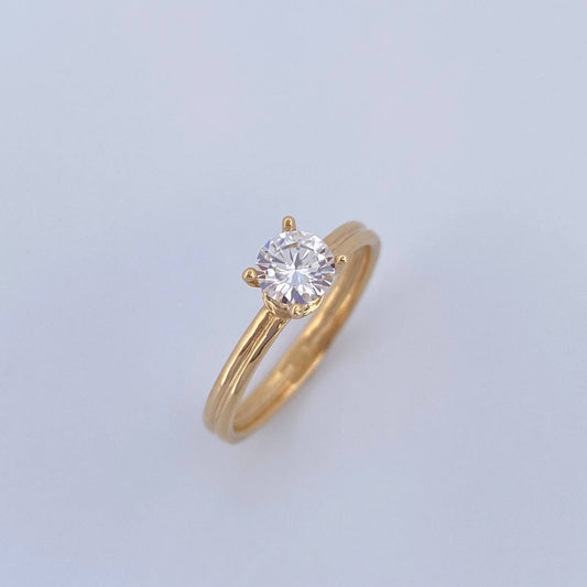 Anillo Solitario Clasico Base 2.3gr / T5 / Oro 18K &