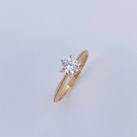 Anillo Solitario Linea Curva 1.6gr / T6 / Oro 18K &