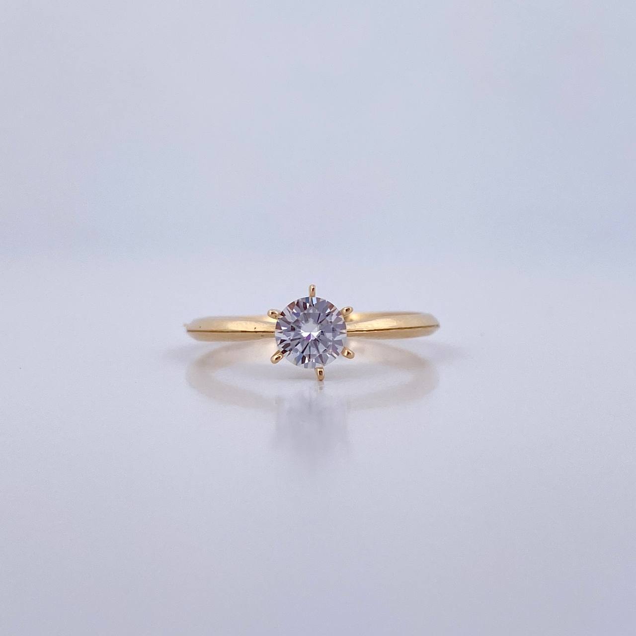 Anillo Solitario Linea Curva 1.6gr / T6 / Oro 18K &