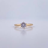 Anillo Solitario Linea Curva 1.6gr / T6 / Oro 18K &