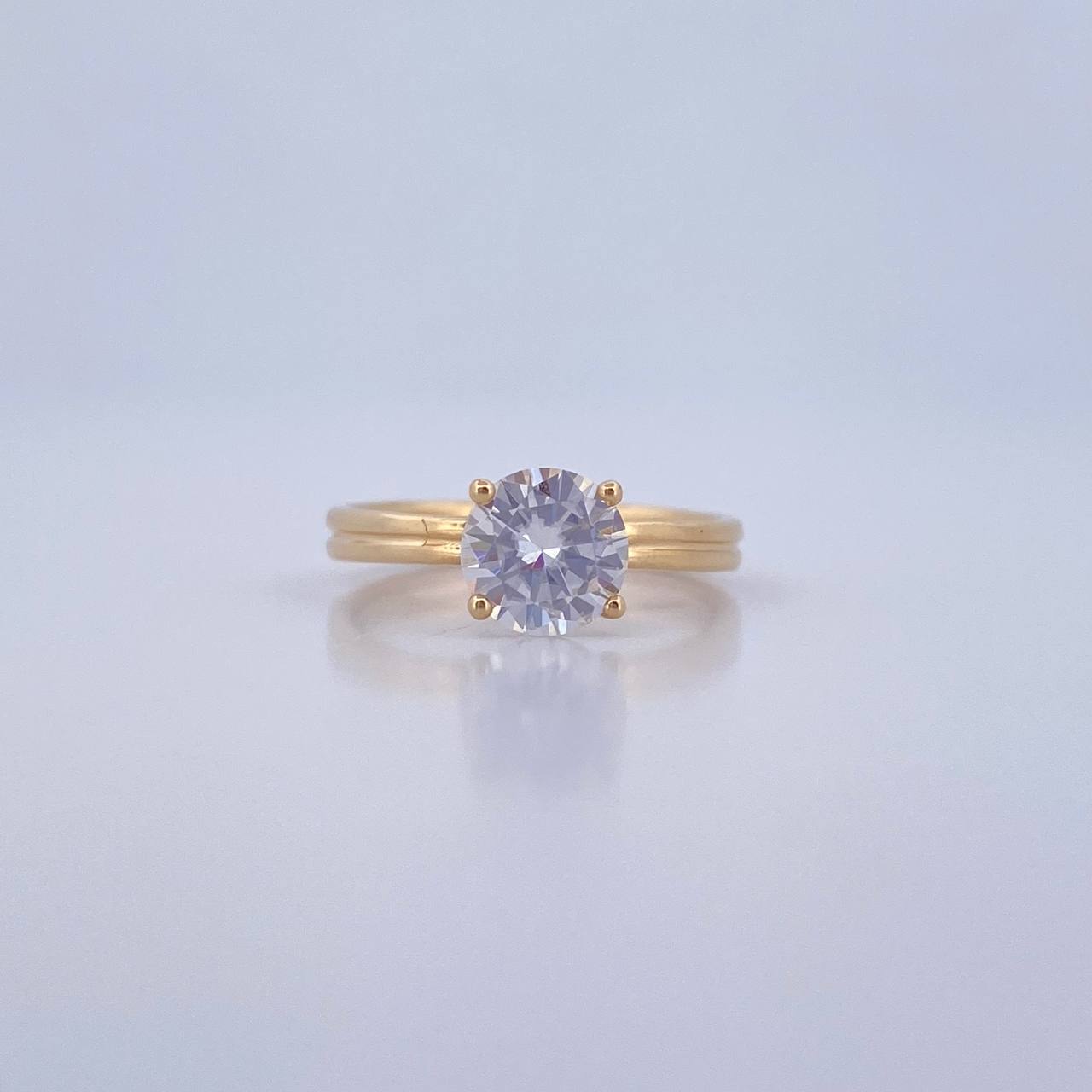 Anillo Solitario Clasico Base 2.55gr / T6 1/4 / Oro 18K &