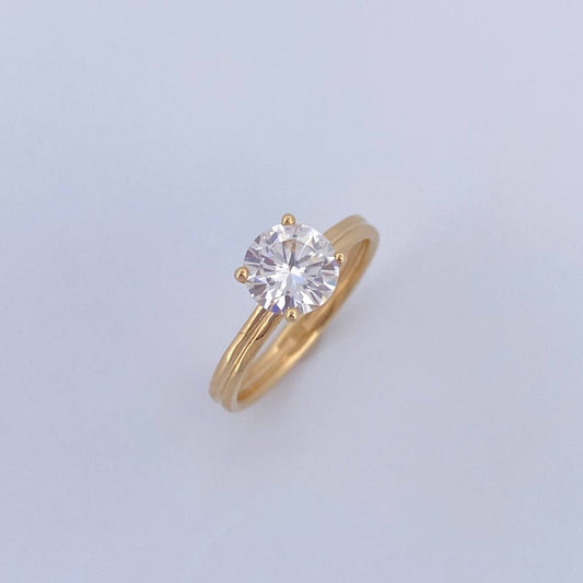 Anillo Solitario Clasico Base 2.55gr / T6 1/4 / Oro 18K &