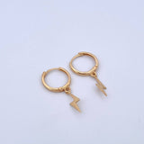 Candongas Rayo Colgante 1.65gr / 2.7cm / Oro Amarillo 18K