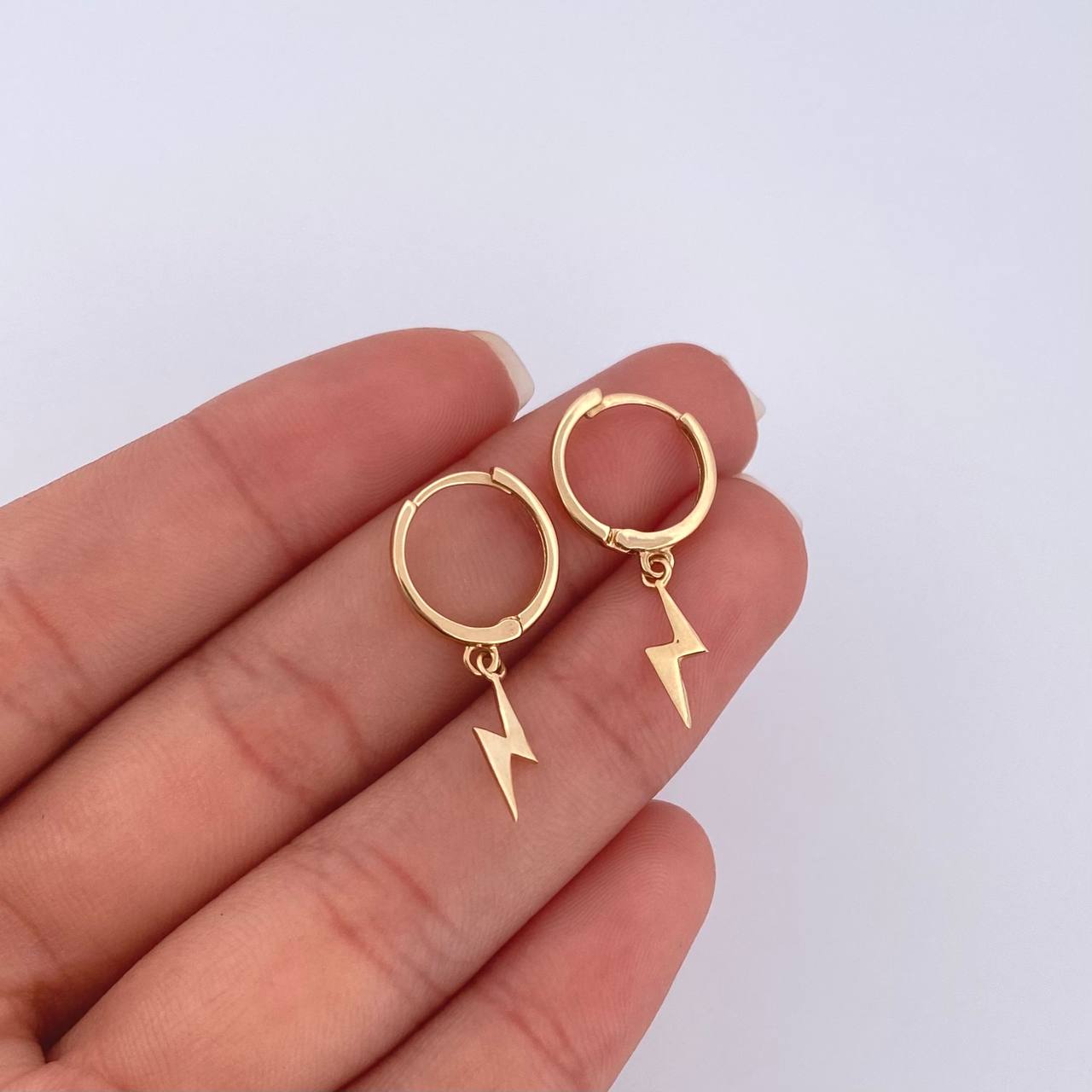 Candongas Rayo Colgante 1.65gr / 2.7cm / Oro Amarillo 18K