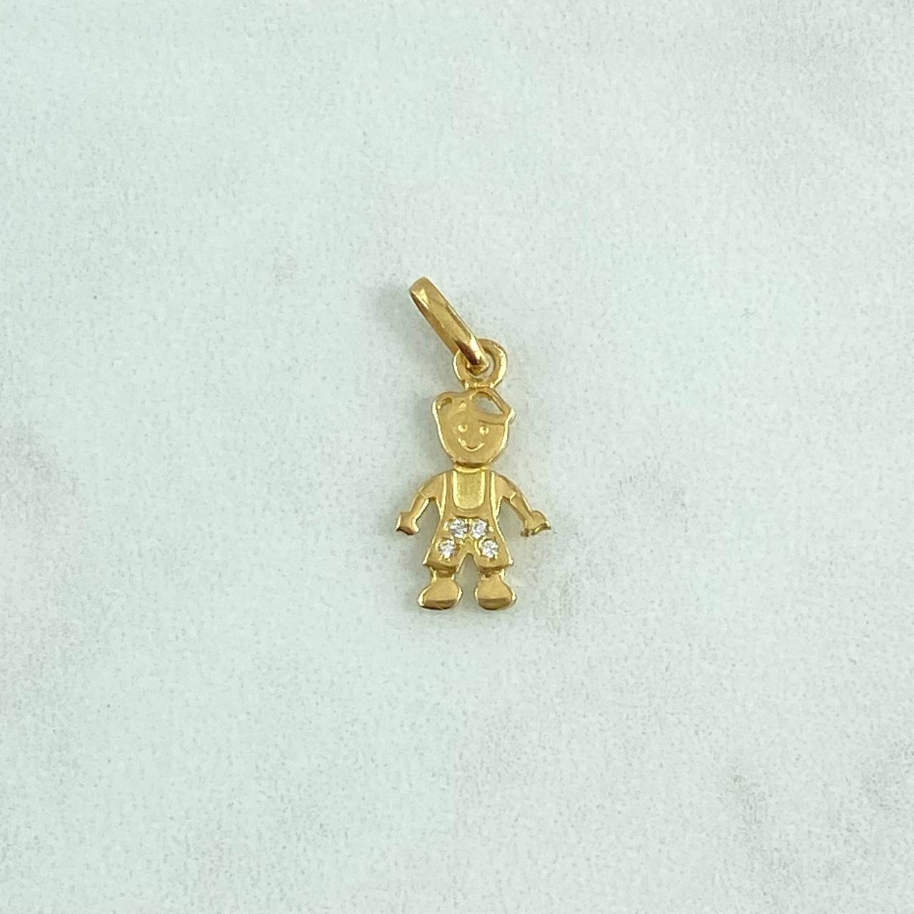 Pendant Child 0.9gr / 2.1cm / White Zircons 18K Yellow Gold