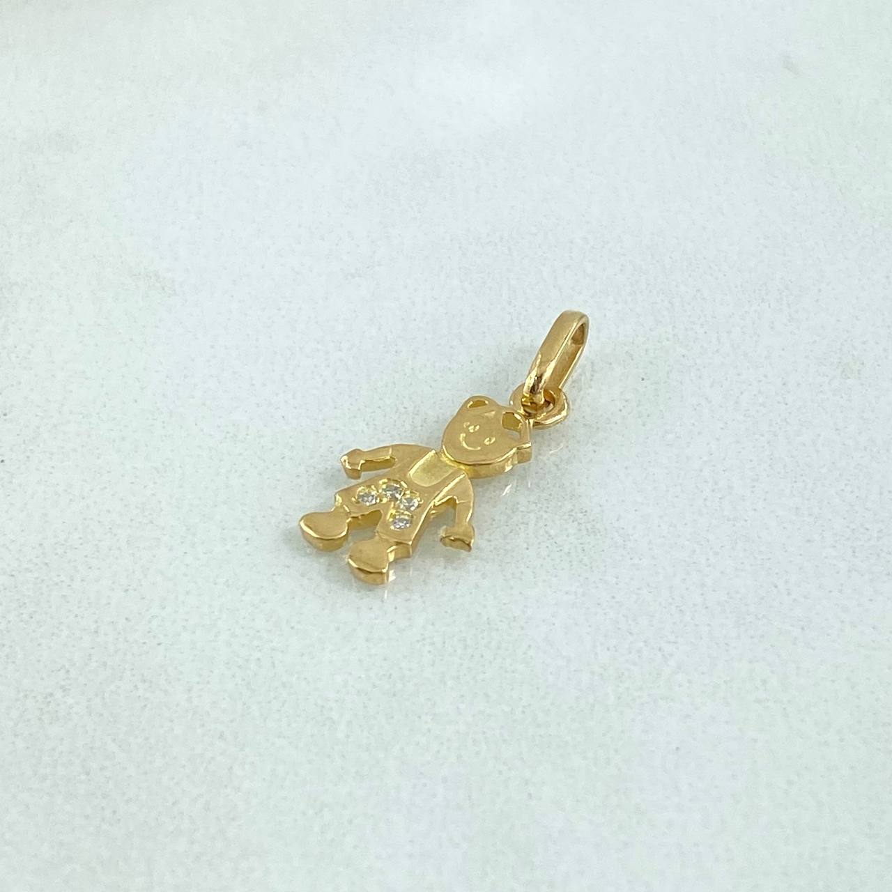 Pendant Child 0.9gr / 2.1cm / White Zircons 18K Yellow Gold