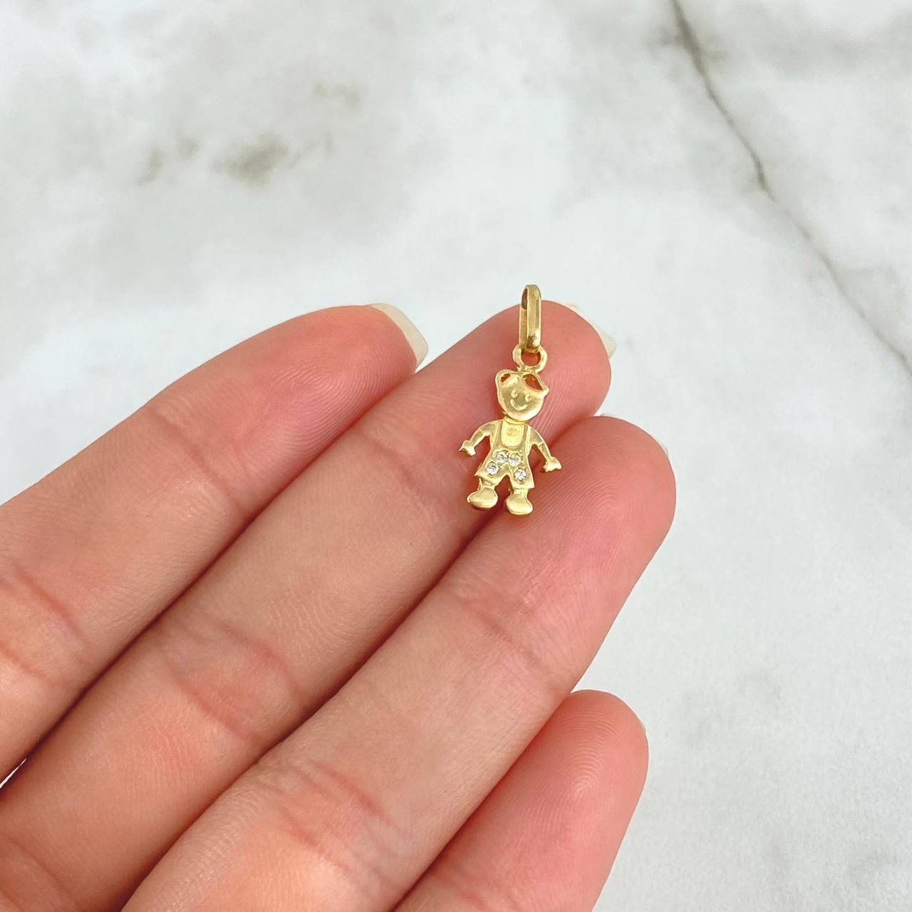 Pendant Child 0.9gr / 2.1cm / White Zircons 18K Yellow Gold