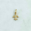 Pendant Airplane 0.9gr / 1.7cm / Polished White Zircons 18K Yellow Gold