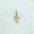 Dije Cruz Basteada 2gr / 2.5cm / Circones Blancos Oro Amarillo 18K ©