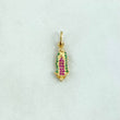Dije Virgen Guadalupe 1.15gr / 2.2cm / Silueta - Circones Verdes Y Fucsias Oro Amarillo 18K ©