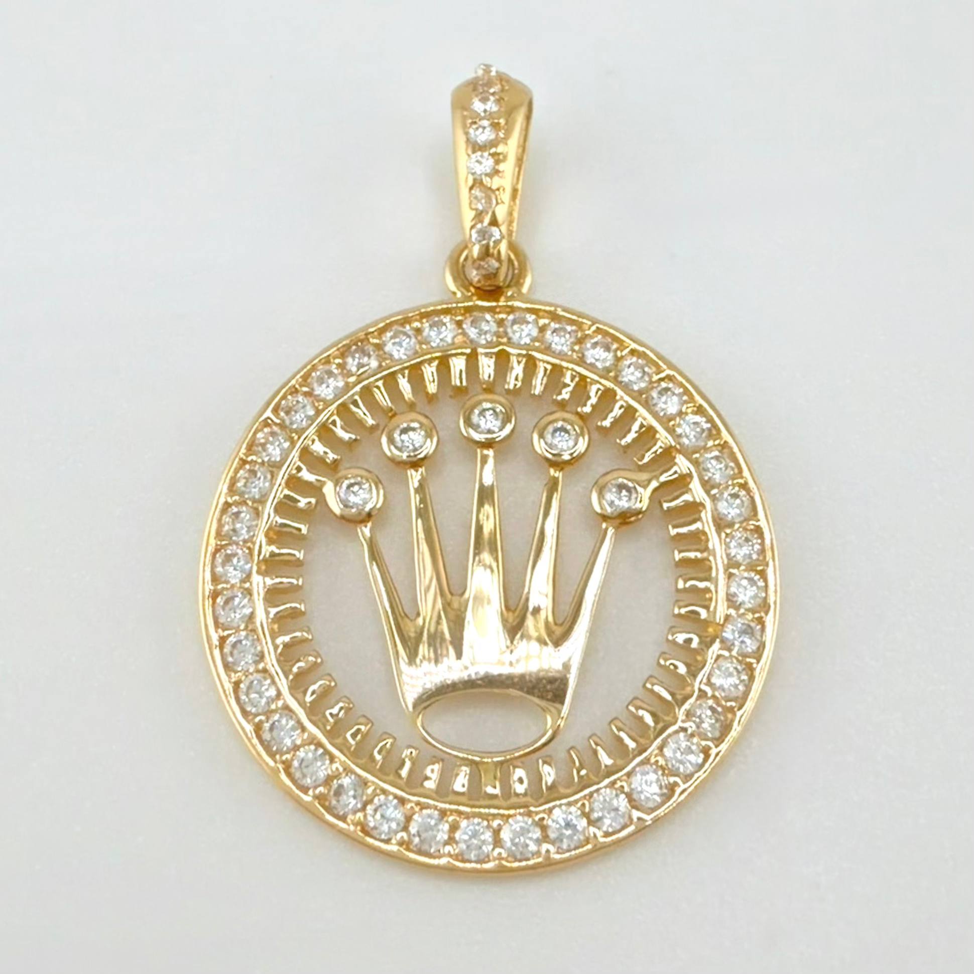 Dije Marco Circular Corona 2.75gr / 1 in / Oro Amarillo 18K *