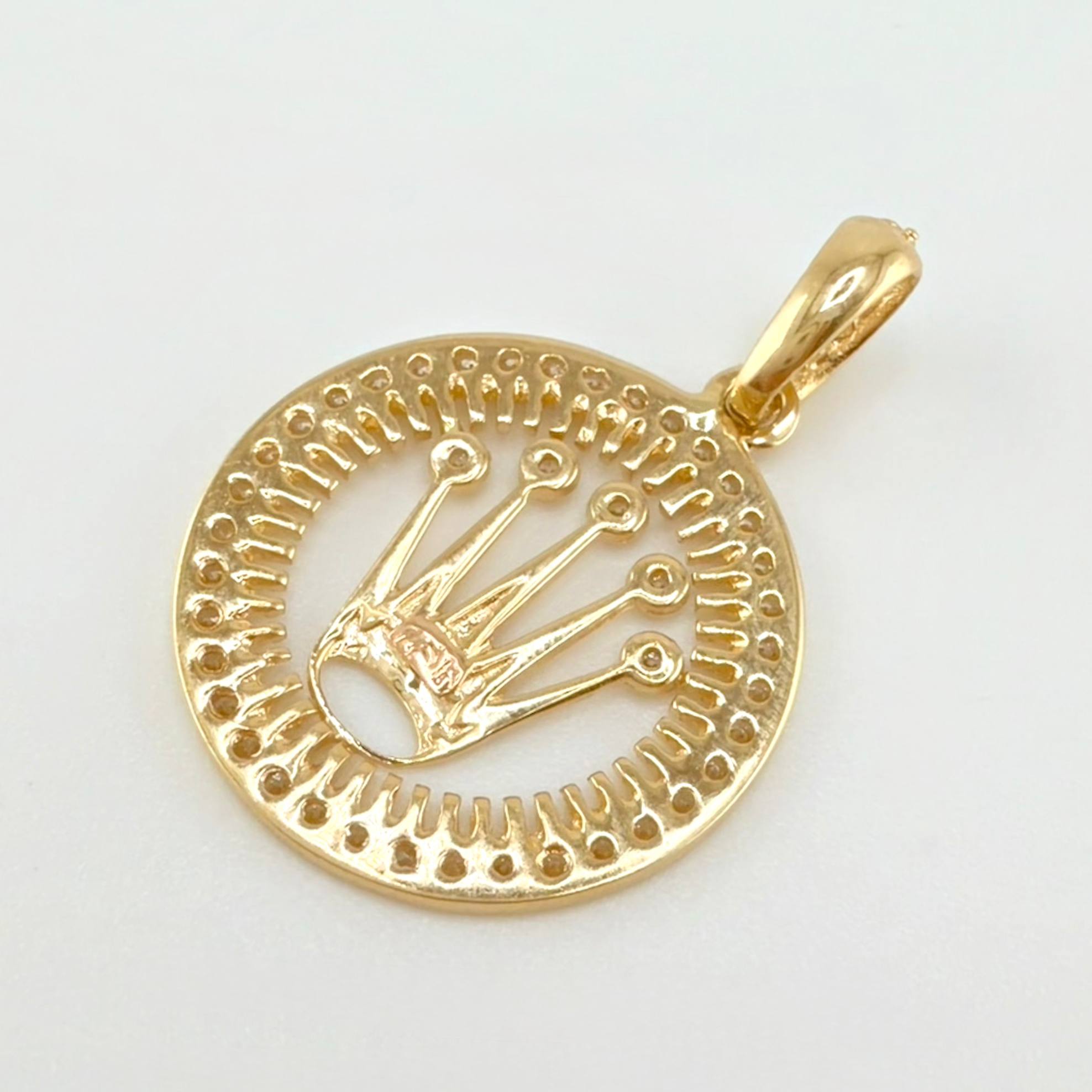 Dije Marco Circular Corona 2.75gr / 1 in / Oro Amarillo 18K *
