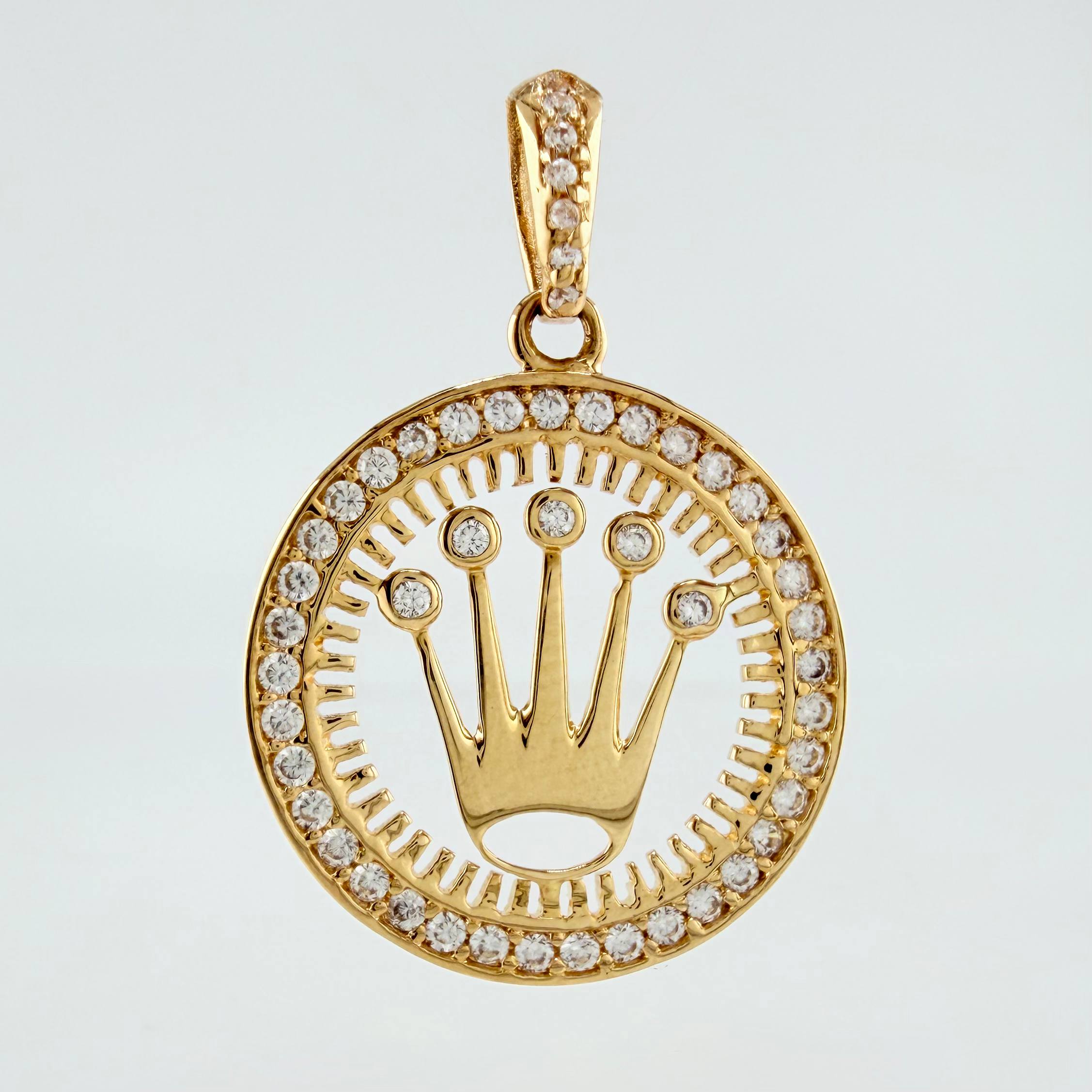 Dije Marco Circular Corona 2.75gr / 1 in / Oro Amarillo 18K *