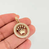 Dije Marco Circular Corona 2.75gr / 1 in / Oro Amarillo 18K *