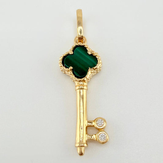 Dije Llave Trebol 1.55gr / 1 1/4 in / Oro Amarillo Nac.Esp. 18K *