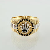 Anillo Correa Corona 6.75gr / T10 1/4 / Dos Oros Amarillo Blanco 18K