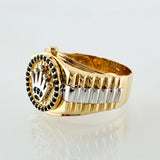 Anillo Correa Corona 6.75gr / T10 1/4 / Dos Oros Amarillo Blanco 18K