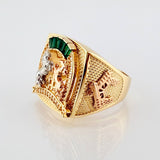 Anillo Herradura Caballos 10gr / T10 1/2 / Tres Oros 18K