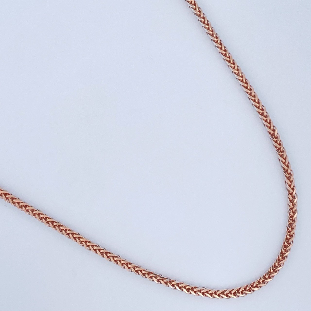 Cadena Franco 8.8gr / 23 1/2 in / Dos Oros Blanco Rosa +3 18K &