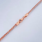 Cadena Franco 8.8gr / 23 1/2 in / Dos Oros Blanco Rosa +3 18K &