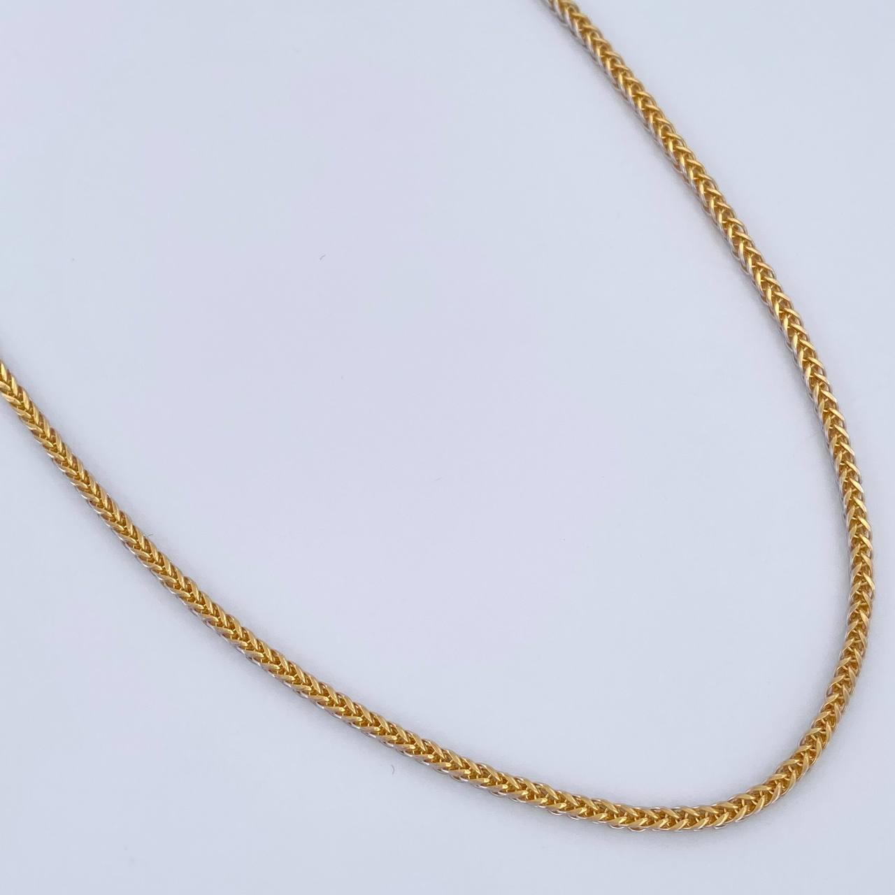 Cadena Franco 5.45gr / 60cm / Dos Oros Amarillo Blanco +3 18K $