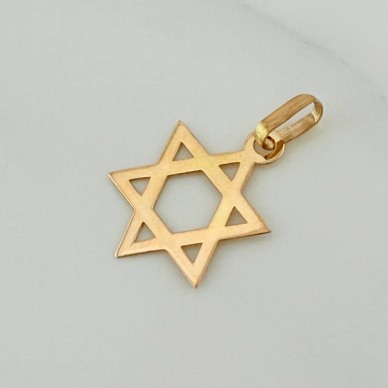 Pendant Star of David 0.4gr / 3/4 in / Yellow Gold 18K %