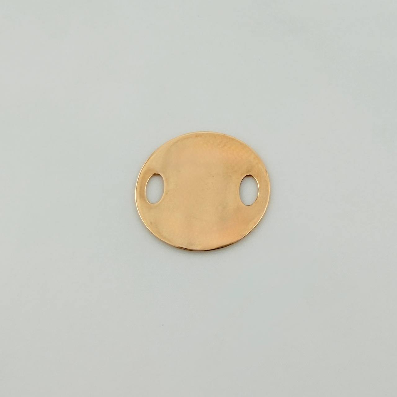 Herraje Placa Circular 0.45gr / 1/2 in / Oro Amarillo 18K &