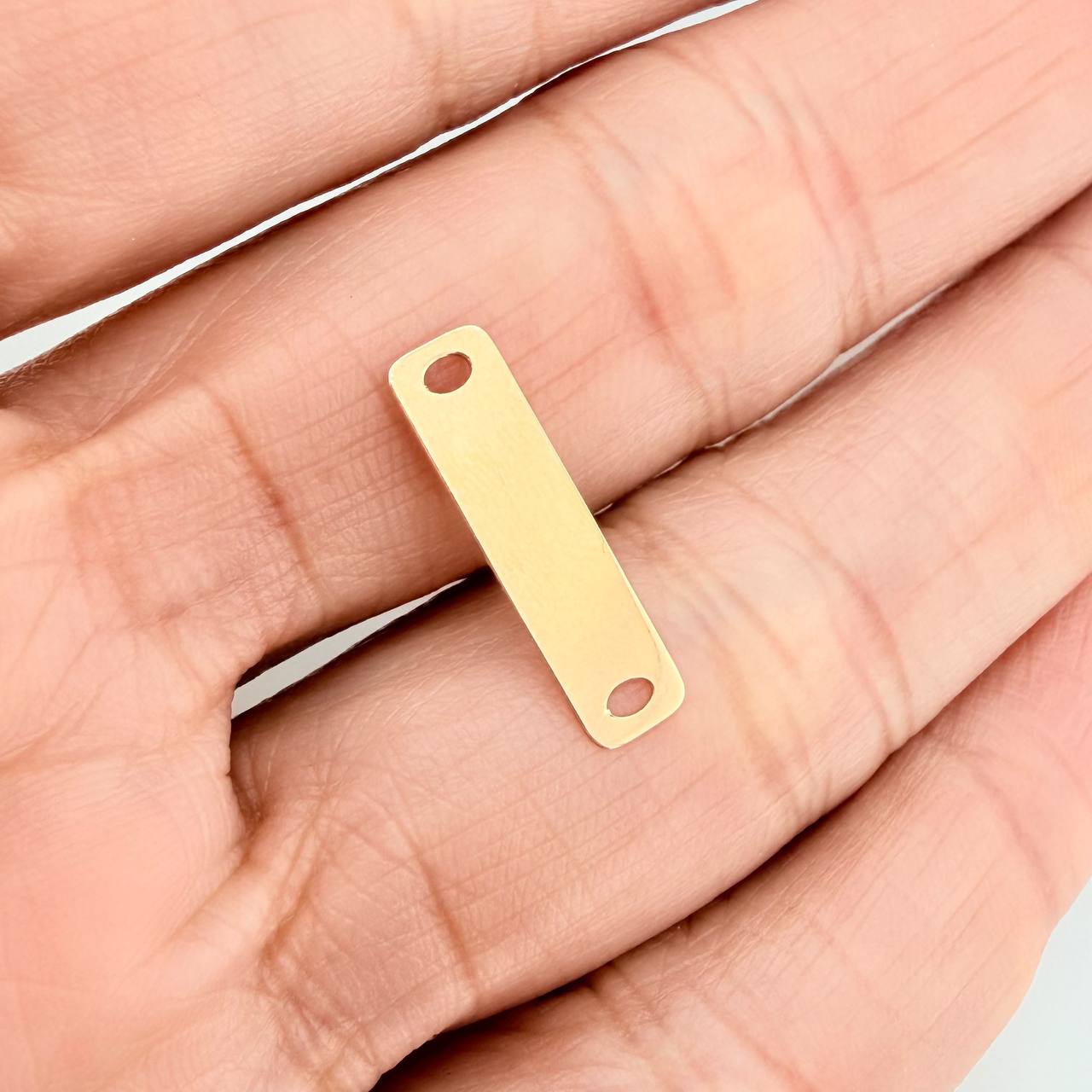 Charm Rectangular Plaque 0.35gr / 3/4 in / Yellow Gold 18K %