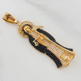 Dije Santa Muerte 15.4gr / 2 1/2 in / Dos Oros Negro Amarillo 18K $